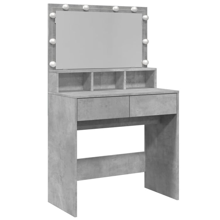 Masă de toaletă cu LED, gri beton, 80x41x134,5 cm - WALTI WALTI