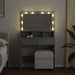Masă de toaletă cu LED, gri beton, 80x41x134,5 cm - WALTI WALTI
