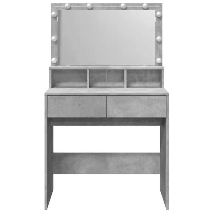 Masă de toaletă cu LED, gri beton, 80x41x134,5 cm - WALTI WALTI