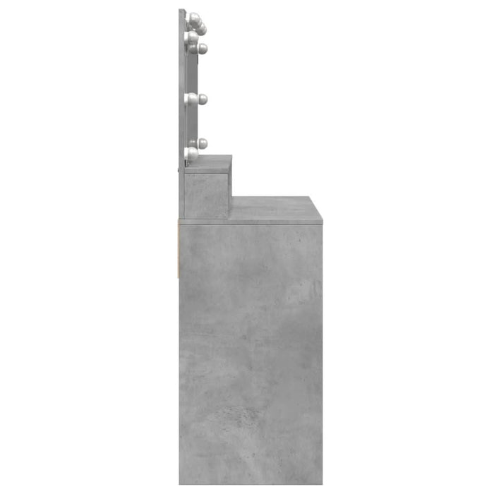 Masă de toaletă cu LED, gri beton, 80x41x134,5 cm - WALTI WALTI