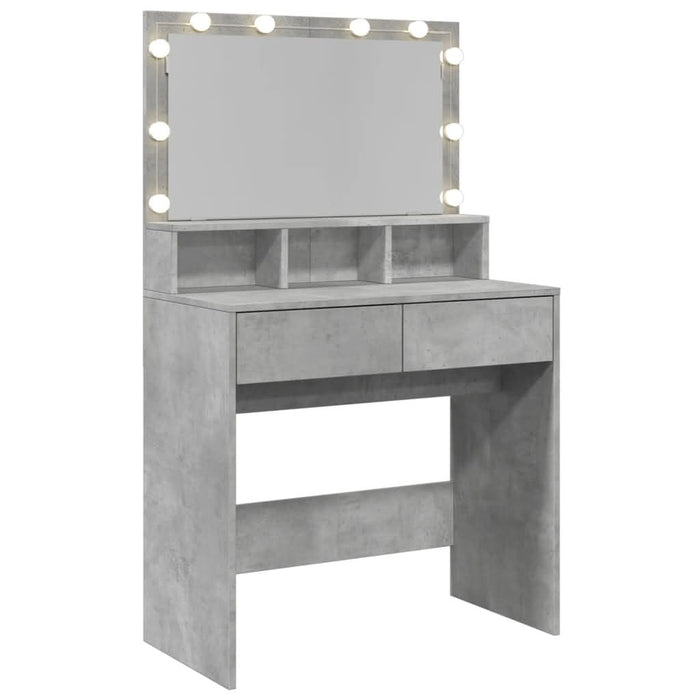 Masă de toaletă cu LED, gri beton, 80x41x134,5 cm - WALTI WALTI