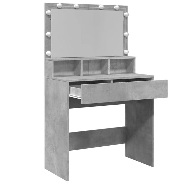 Masă de toaletă cu LED, gri beton, 80x41x134,5 cm - WALTI WALTI