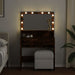 Masă de toaletă cu LED, stejar fumuriu, 80x41x134,5 cm - WALTI WALTI