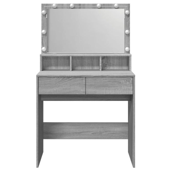 Masă de toaletă cu LED, gri sonoma, 80x41x134,5 cm - WALTI WALTI