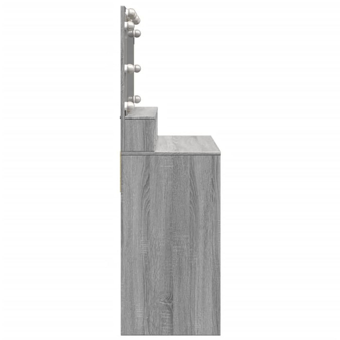 Masă de toaletă cu LED, gri sonoma, 80x41x134,5 cm - WALTI WALTI
