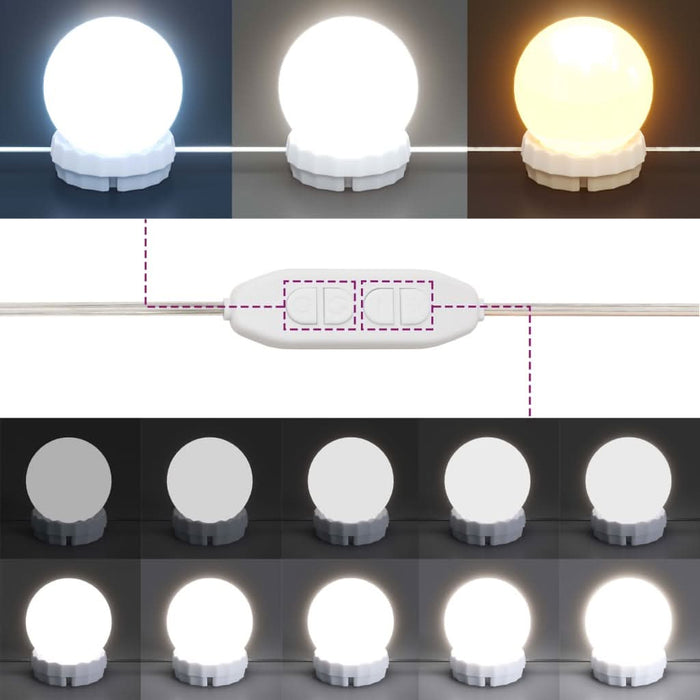 Masă de toaletă cu LED, alb, 100x40x130 cm - WALTI WALTI