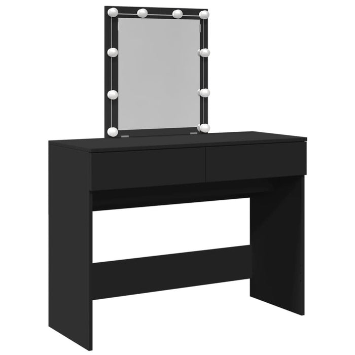 Masă de toaletă cu LED, negru, 100x40x130 cm - WALTI WALTI