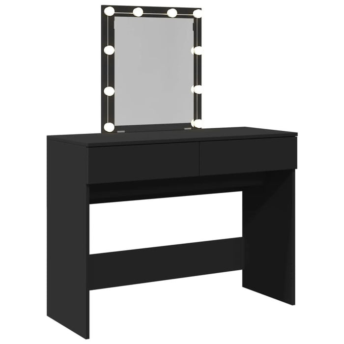 Masă de toaletă cu LED, negru, 100x40x130 cm - WALTI WALTI