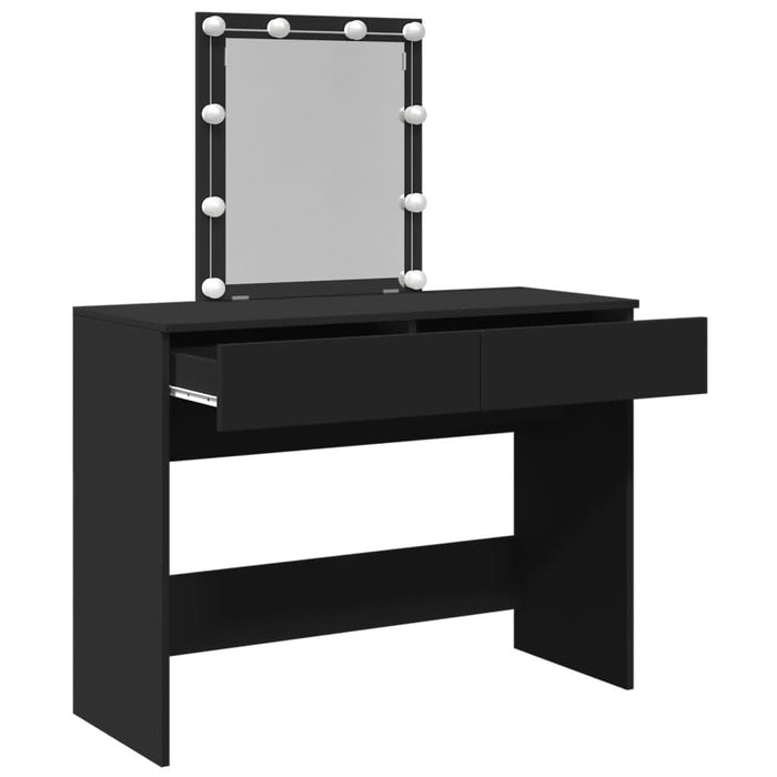Masă de toaletă cu LED, negru, 100x40x130 cm - WALTI WALTI
