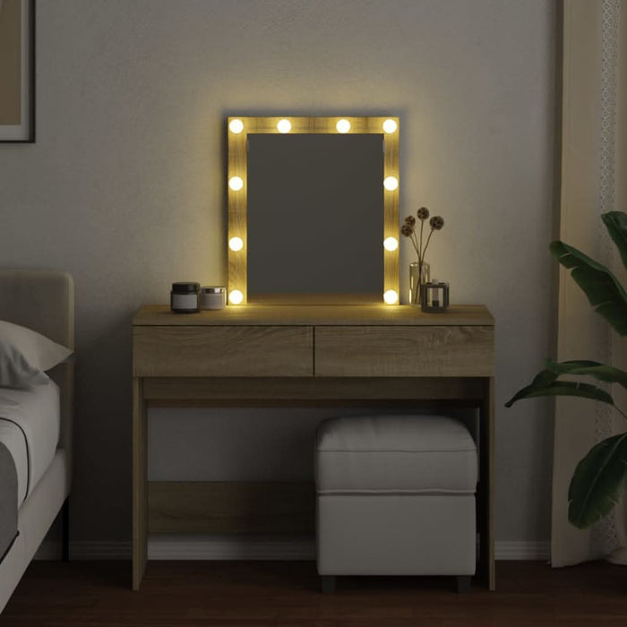 Masă de toaletă cu LED, stejar sonoma, 100x40x130 cm - WALTI WALTI