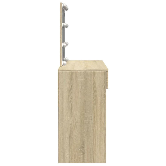 Masă de toaletă cu LED, stejar sonoma, 100x40x130 cm - WALTI WALTI