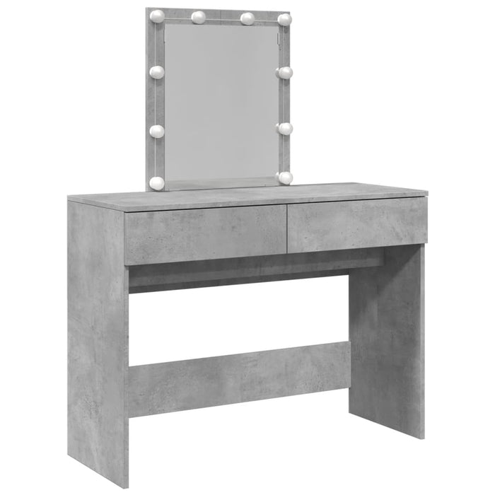Masă de toaletă cu LED, gri beton, 100x40x130 cm - WALTI WALTI