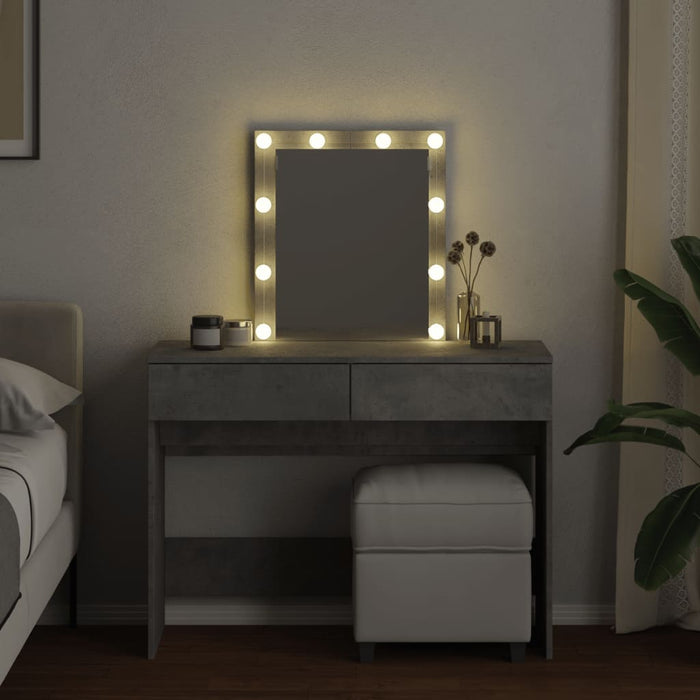 Masă de toaletă cu LED, gri beton, 100x40x130 cm - WALTI WALTI