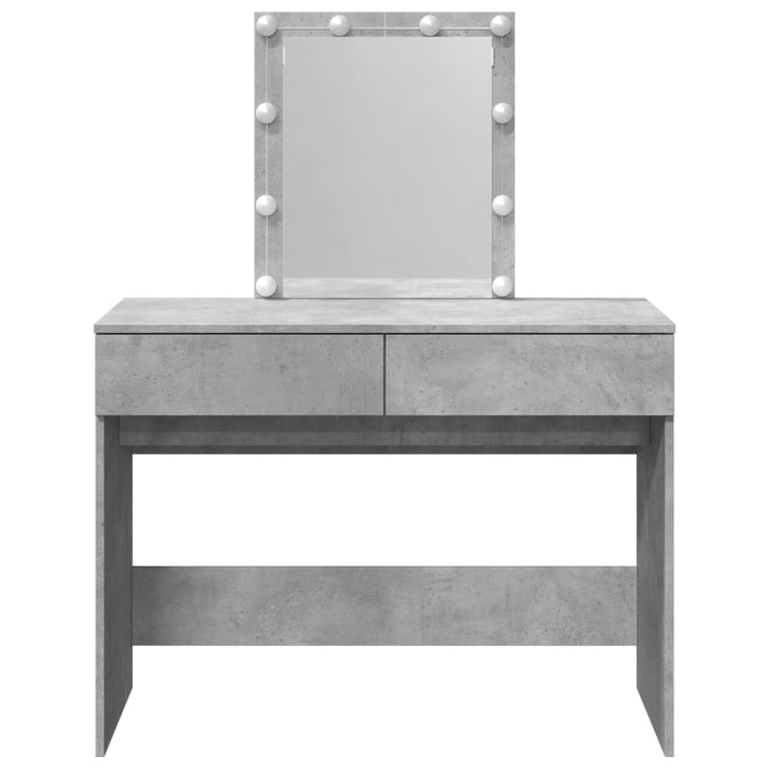 Masă de toaletă cu LED, gri beton, 100x40x130 cm - WALTI WALTI
