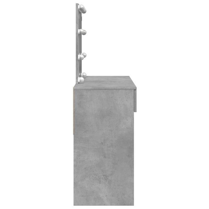 Masă de toaletă cu LED, gri beton, 100x40x130 cm - WALTI WALTI