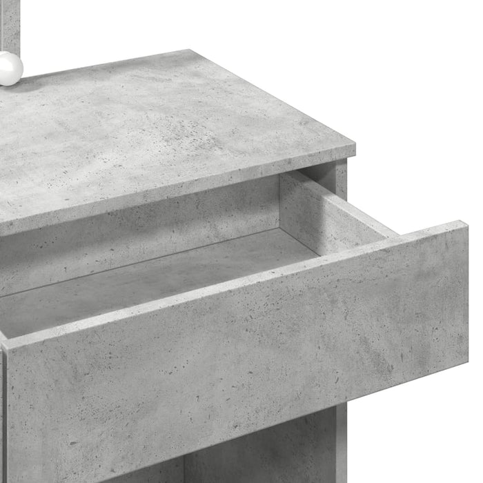 Masă de toaletă cu LED, gri beton, 100x40x130 cm - WALTI WALTI