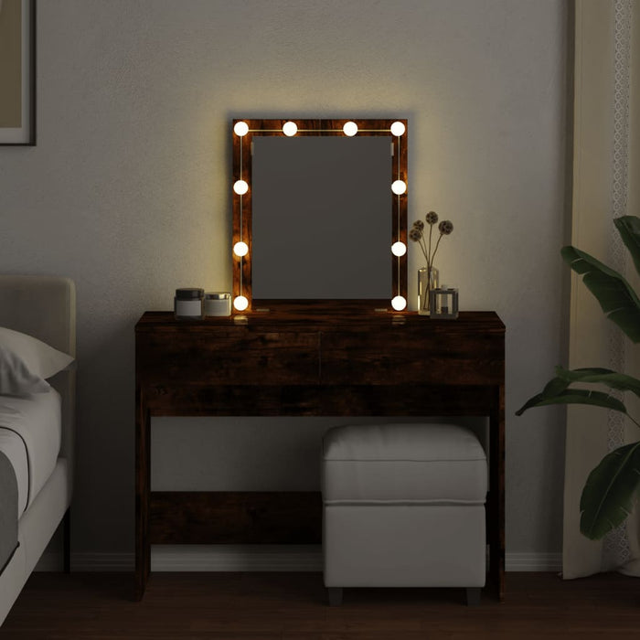 Masă de toaletă cu LED, stejar afumat, 100x40x130 cm - WALTI WALTI
