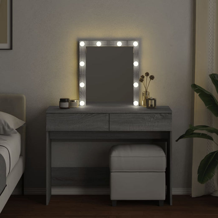 Masă de toaletă cu LED, sonoma gri, 100x40x130 cm - WALTI WALTI