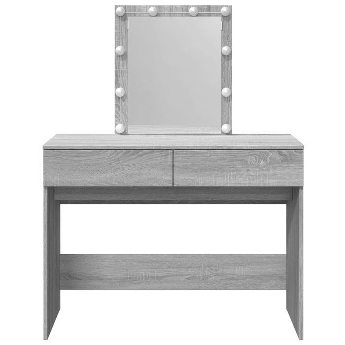 Masă de toaletă cu LED, sonoma gri, 100x40x130 cm - WALTI WALTI