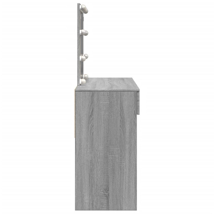 Masă de toaletă cu LED, sonoma gri, 100x40x130 cm - WALTI WALTI