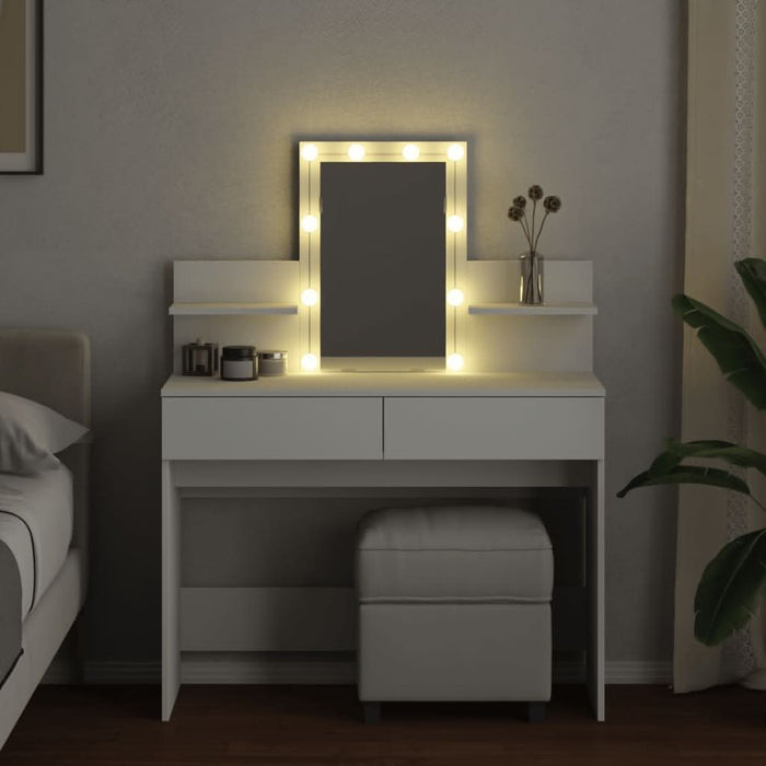 Masă de toaletă cu LED, alb, 100x40x130 cm - WALTI WALTI