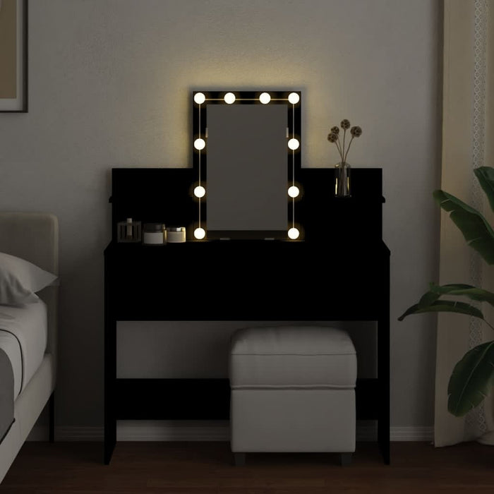 Masă de toaletă cu LED, negru, 100x40x130 cm - WALTI WALTI