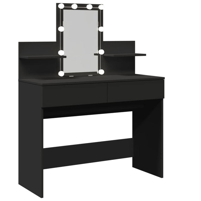 Masă de toaletă cu LED, negru, 100x40x130 cm - WALTI WALTI