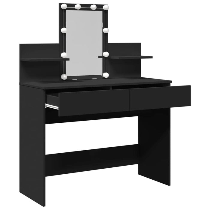 Masă de toaletă cu LED, negru, 100x40x130 cm - WALTI WALTI
