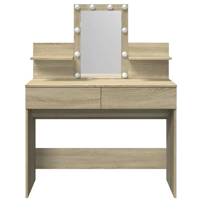 Masă de toaletă cu LED, stejar sonoma, 100x40x130 cm - WALTI WALTI