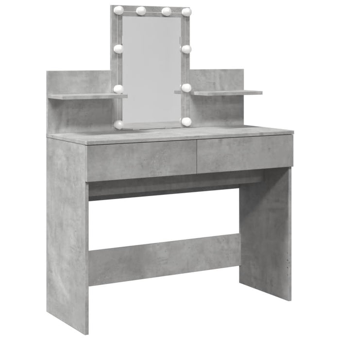 Masă de toaletă cu LED, gri beton, 100x40x130 cm - WALTI WALTI