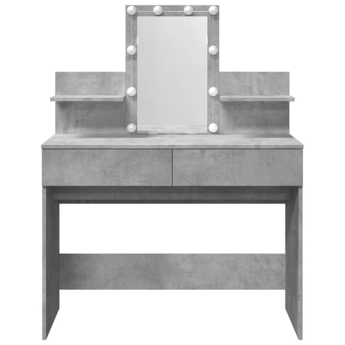 Masă de toaletă cu LED, gri beton, 100x40x130 cm - WALTI WALTI