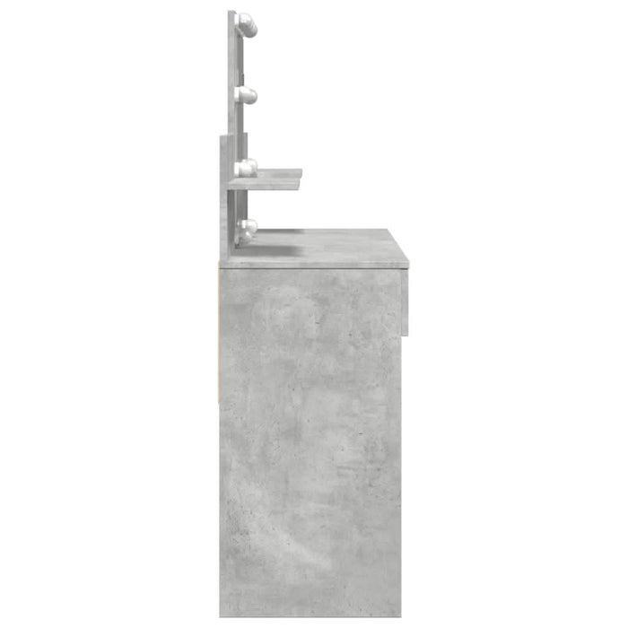 Masă de toaletă cu LED, gri beton, 100x40x130 cm - WALTI WALTI