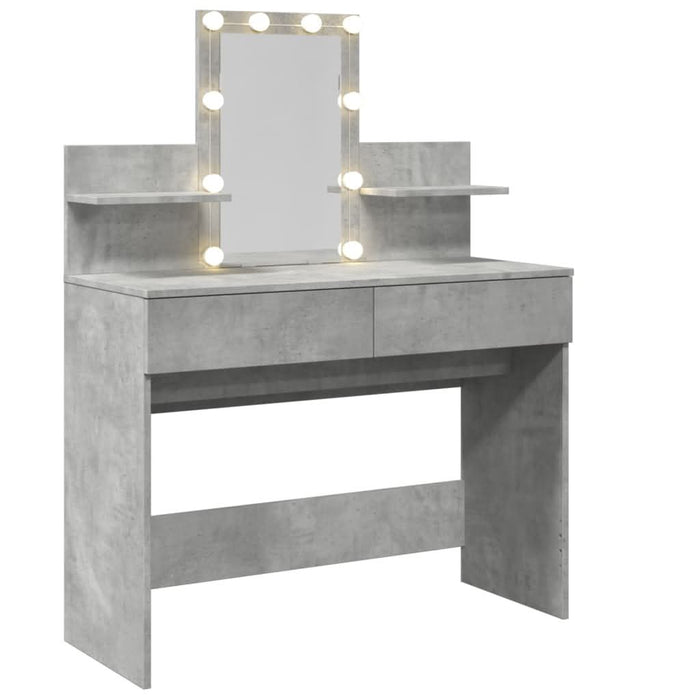 Masă de toaletă cu LED, gri beton, 100x40x130 cm - WALTI WALTI