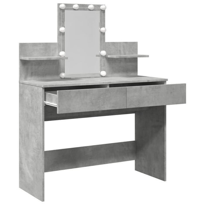 Masă de toaletă cu LED, gri beton, 100x40x130 cm - WALTI WALTI