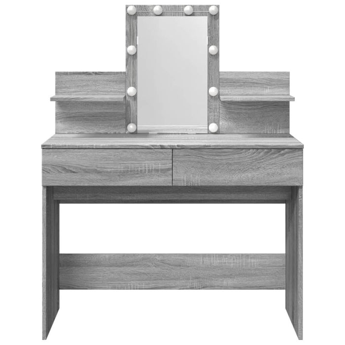 Masă de toaletă cu LED, sonoma gri, 100x40x130 cm - WALTI WALTI