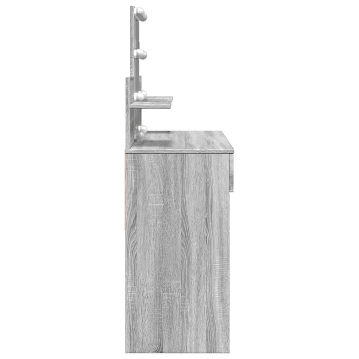 Masă de toaletă cu LED, sonoma gri, 100x40x130 cm - WALTI WALTI