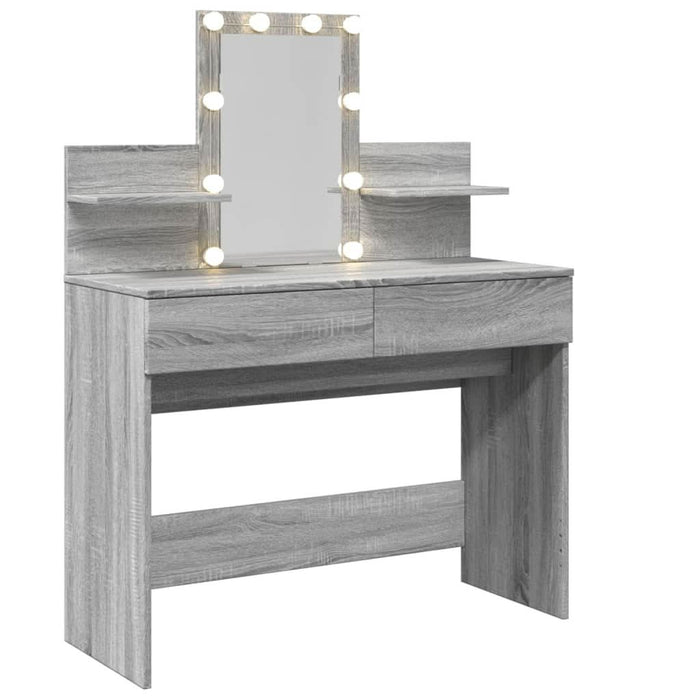Masă de toaletă cu LED, sonoma gri, 100x40x130 cm - WALTI WALTI