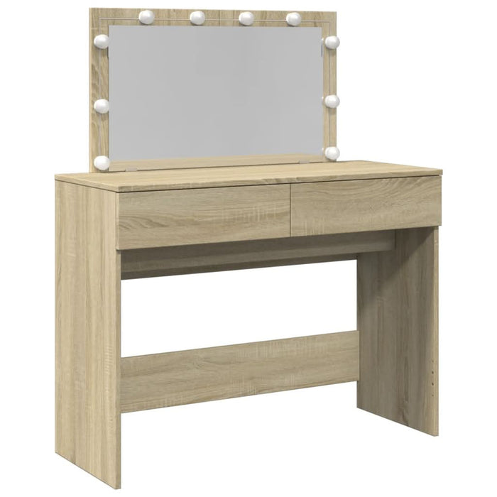 Masă de toaletă cu LED, stejar sonoma, 100x40x120 cm - WALTI WALTI