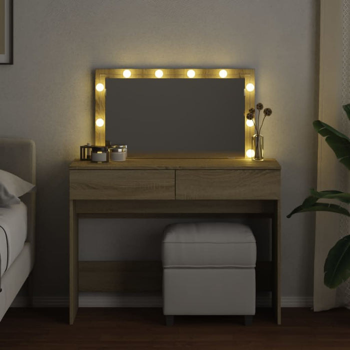 Masă de toaletă cu LED, stejar sonoma, 100x40x120 cm - WALTI WALTI