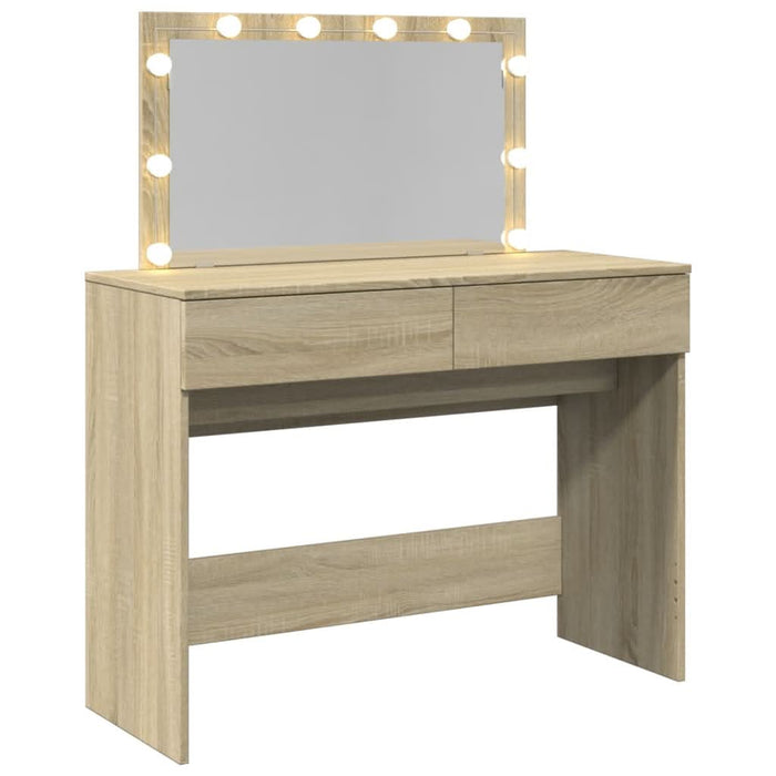 Masă de toaletă cu LED, stejar sonoma, 100x40x120 cm - WALTI WALTI