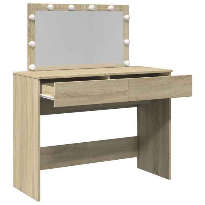 Masă de toaletă cu LED, stejar sonoma, 100x40x120 cm - WALTI WALTI