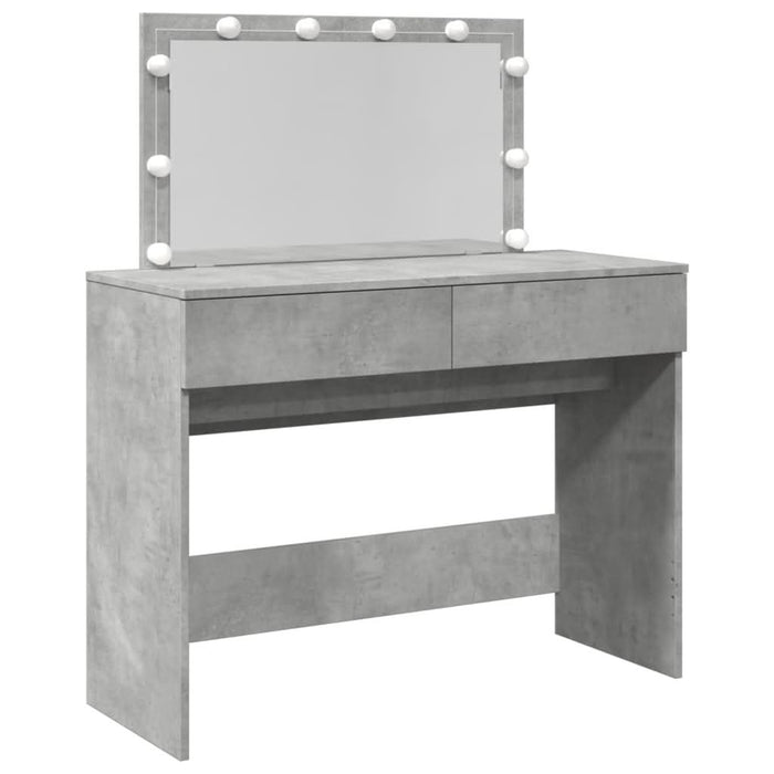 Masă de toaletă cu LED, gri beton, 100x40x120 cm - WALTI WALTI