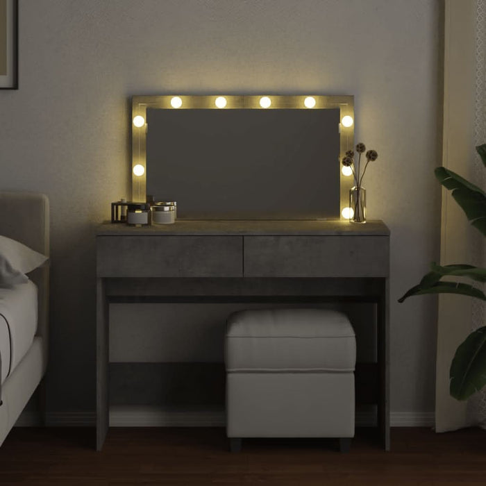 Masă de toaletă cu LED, gri beton, 100x40x120 cm - WALTI WALTI