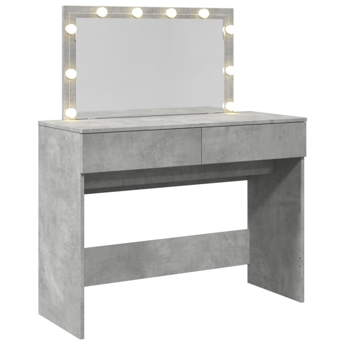 Masă de toaletă cu LED, gri beton, 100x40x120 cm - WALTI WALTI