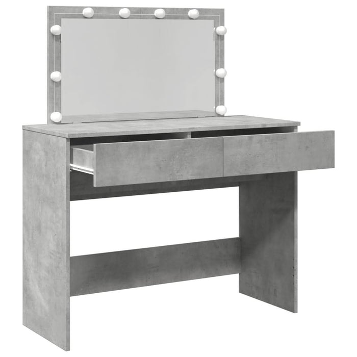 Masă de toaletă cu LED, gri beton, 100x40x120 cm - WALTI WALTI