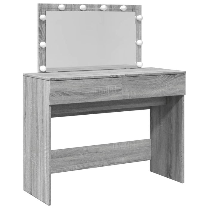 Masă de toaletă cu LED, sonoma gri, 100x40x120 cm - WALTI WALTI