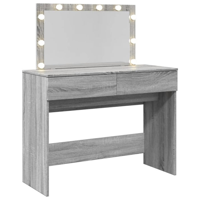 Masă de toaletă cu LED, sonoma gri, 100x40x120 cm - WALTI WALTI