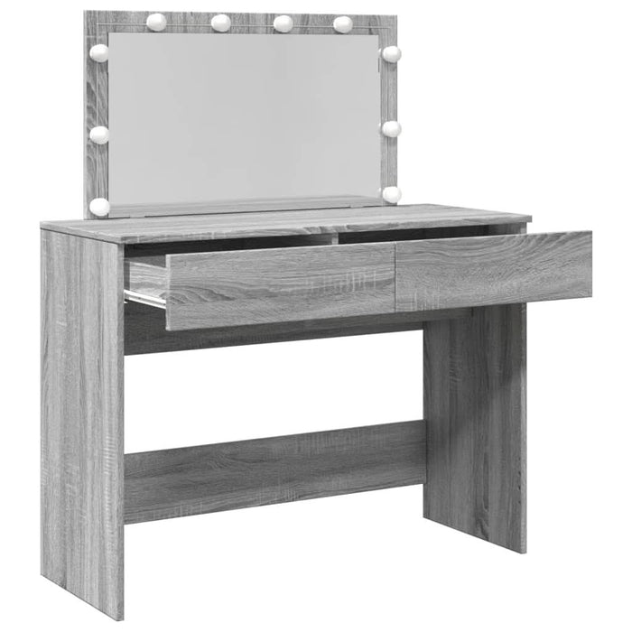 Masă de toaletă cu LED, sonoma gri, 100x40x120 cm - WALTI WALTI
