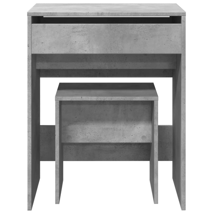 Masă de toaletă și taburet, gri beton, 60x40x113,5 cm - WALTI WALTI