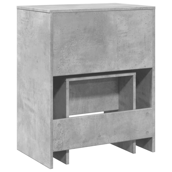 Masă de toaletă și taburet, gri beton, 60x40x113,5 cm - WALTI WALTI